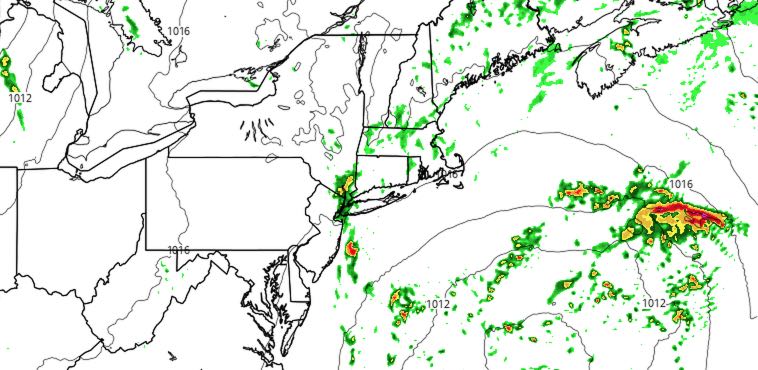 Isolated showers and thunderstorms are possible on Sunday