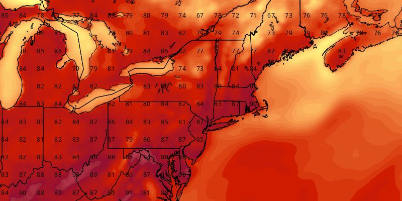 Highs will approach 90 inland several times in the upcoming week