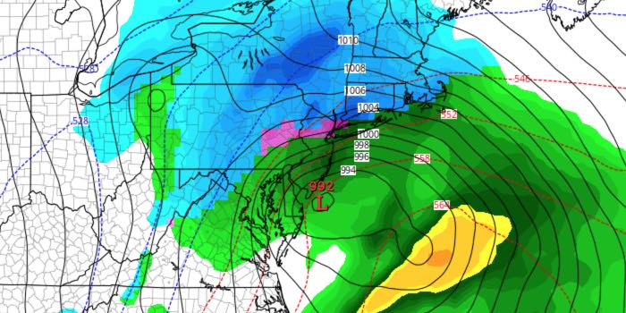 The track of the storm is critical for the precipitation type in Southeastern New England